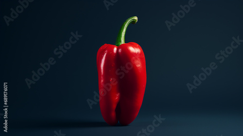A pepper on a black background