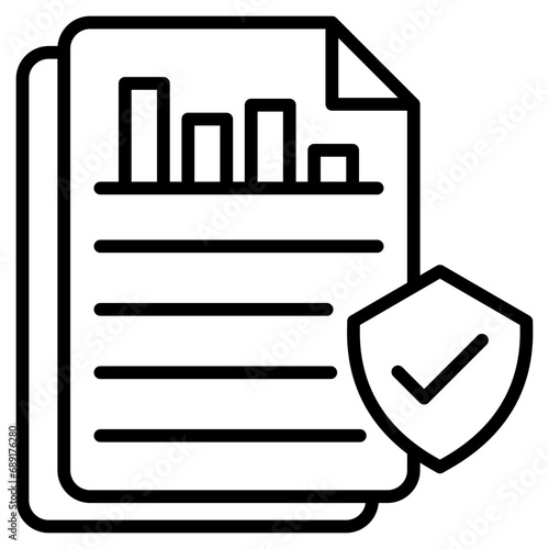 Data Protection icon line vector illustration