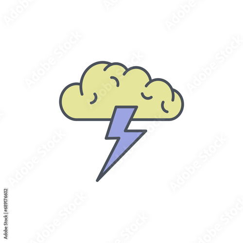 Vector sign of the brainstorm symbol isolated on a white background. icon color editable.