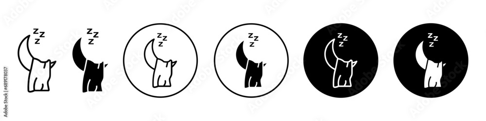 sleep icon. Good sleep with relaxation symbol. Sweet dreams bed time vector. Quality night snore in moon light sign. sleep icon. Good sleep with relaxation symbol. Sweet dreams bed time vector. Quality night snore in moon light sign.