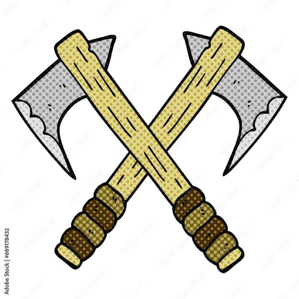 freehand drawn comic book style cartoon axes freehand drawn comic book style cartoon axes