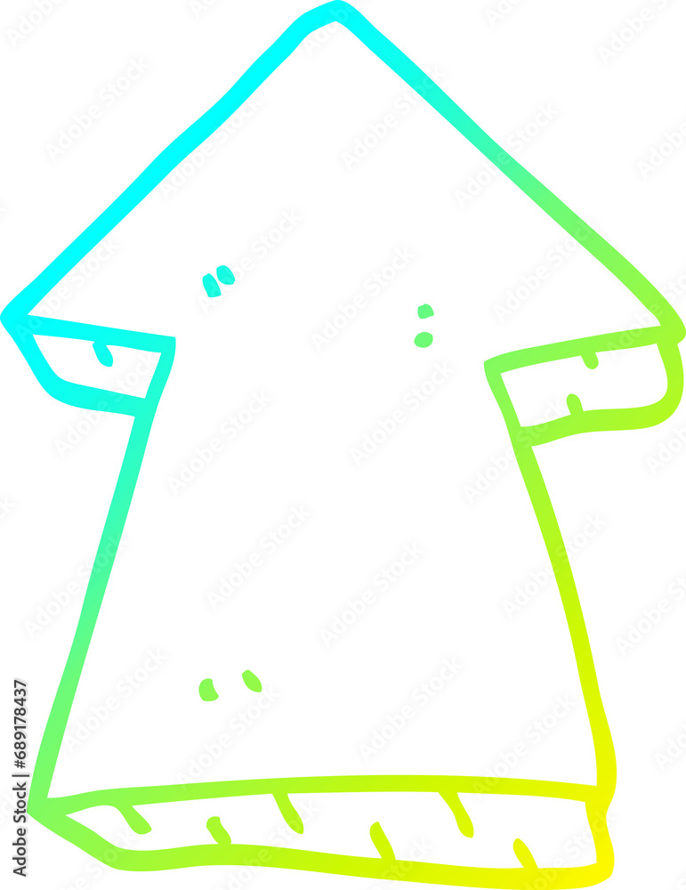cold gradient line drawing of a cartoon pointing arrow cold gradient line drawing of a cartoon pointing arrow