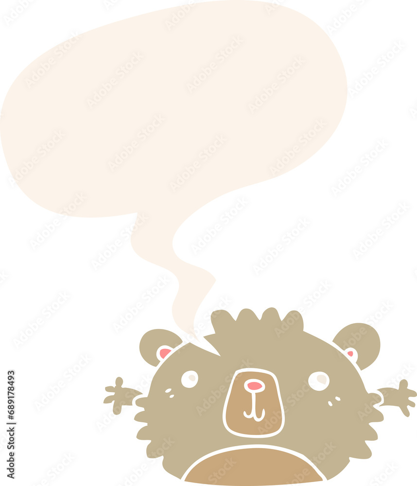funny cartoon bear with speech bubble in retro style funny cartoon bear with speech bubble in retro style