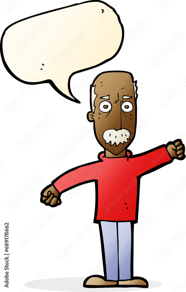 cartoon angry old man with speech bubble cartoon angry old man with speech bubble
