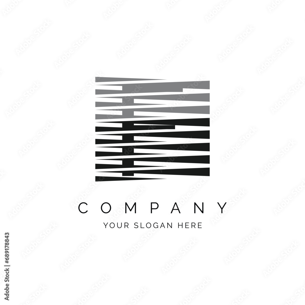 Letter F logo, abstract modern square design suitable for web and company zigzag cutout style Letter F logo, abstract modern square design suitable for web and company zigzag cutout style