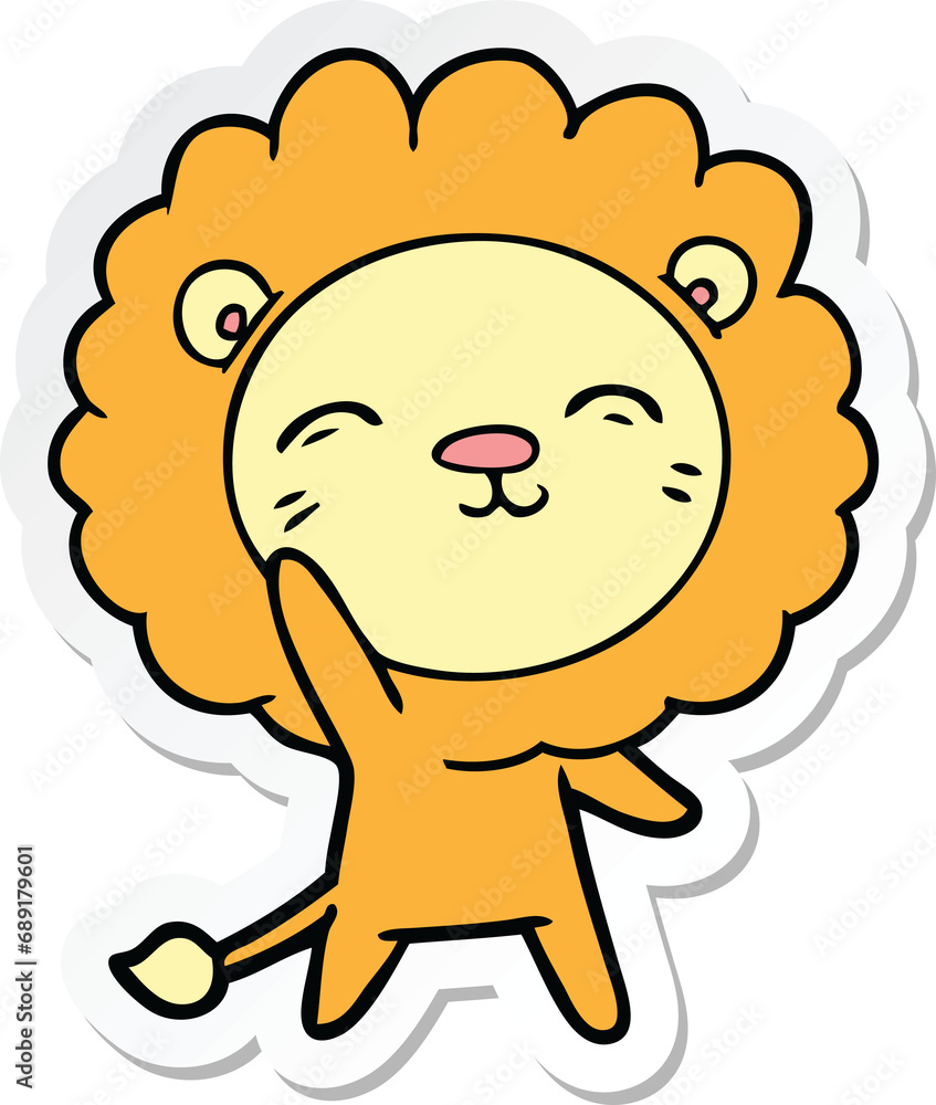 sticker of a cartoon lion sticker of a cartoon lion
