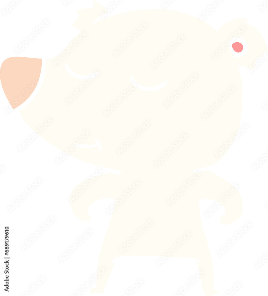 flat color style cartoon polar bear