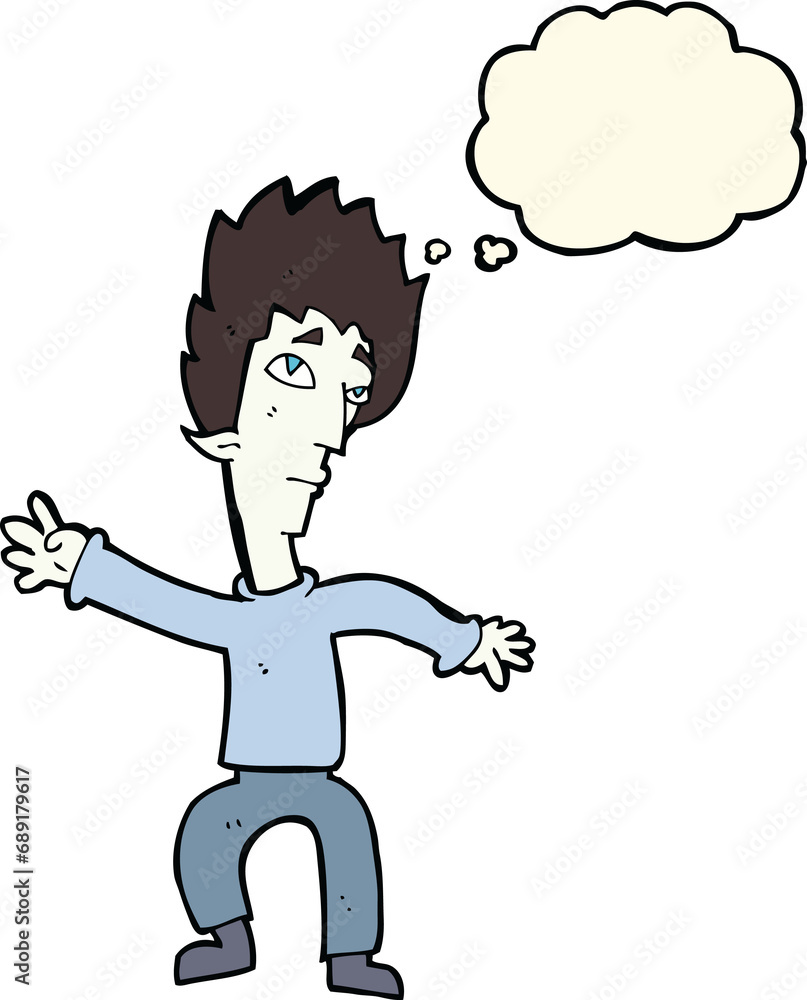 cartoon vampire man with thought bubble cartoon vampire man with thought bubble