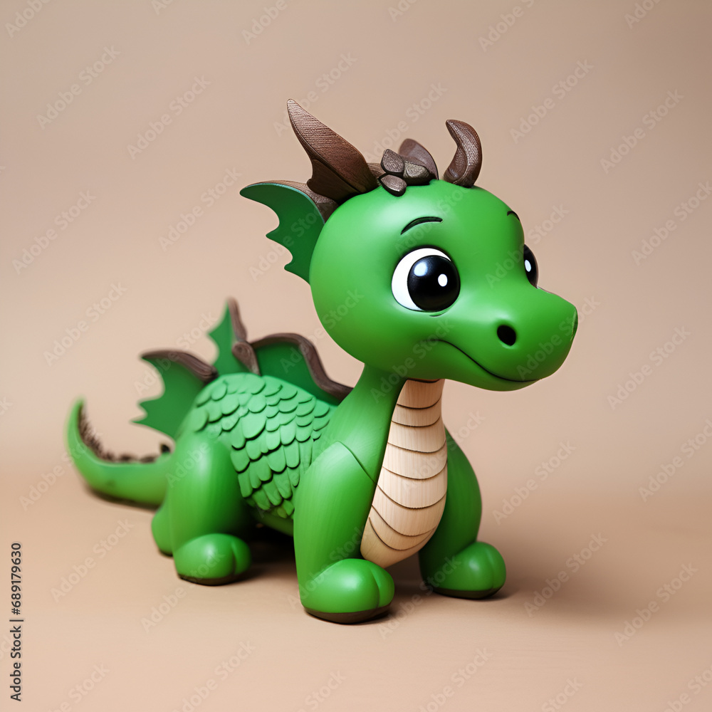 3D Christmas green dragon toy 3D Christmas green dragon toy
