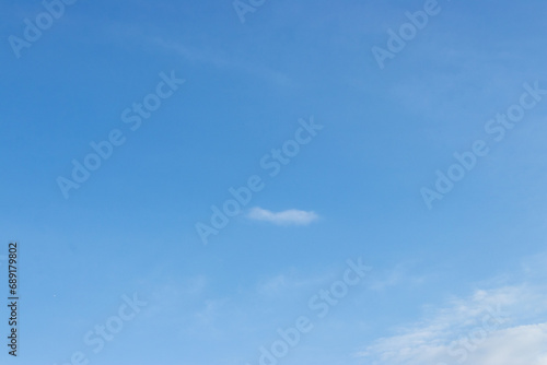 Sky with white clouds  blue space for letters. natural background and texture.