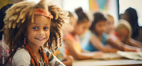  children smiling in classroom of international school © Kien