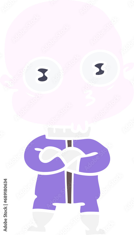 flat color style cartoon weird bald spaceman flat color style cartoon weird bald spaceman