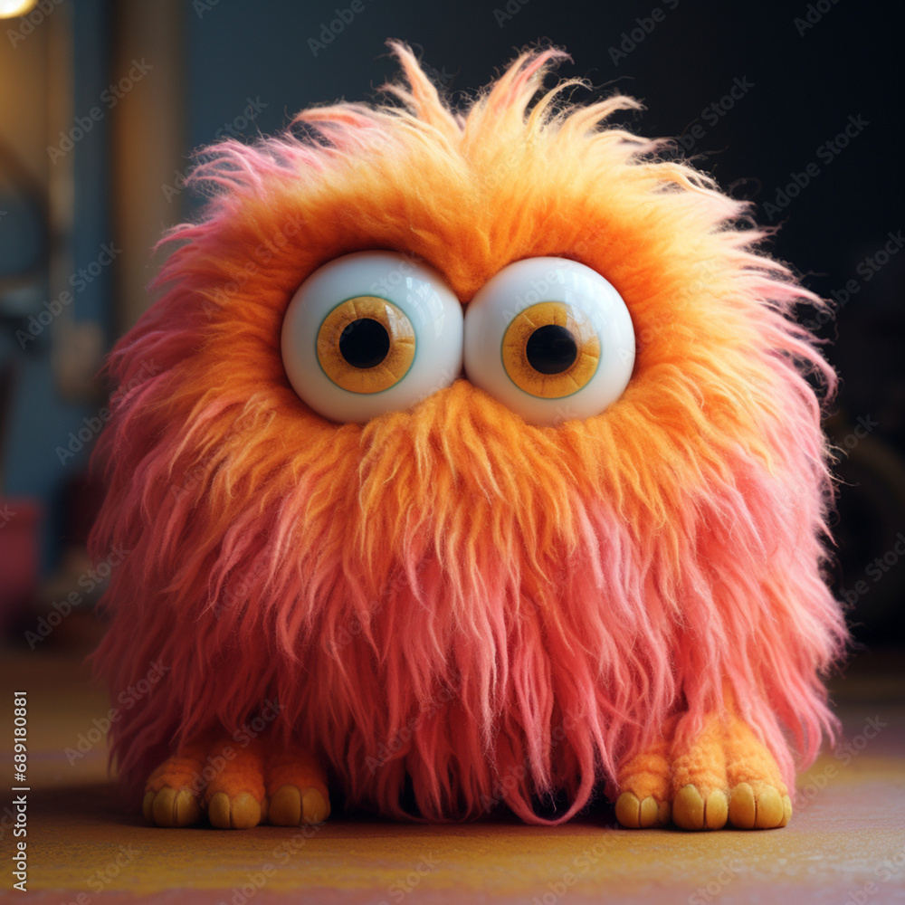 a cuddle monster that is a furry, amorphous creature with big, loving eyes created with Generative Ai a cuddle monster that is a furry, amorphous creature with big, loving eyes created with Generative Ai