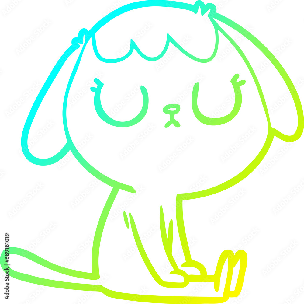 cold gradient line drawing of a cute cartoon dog cold gradient line drawing of a cute cartoon dog