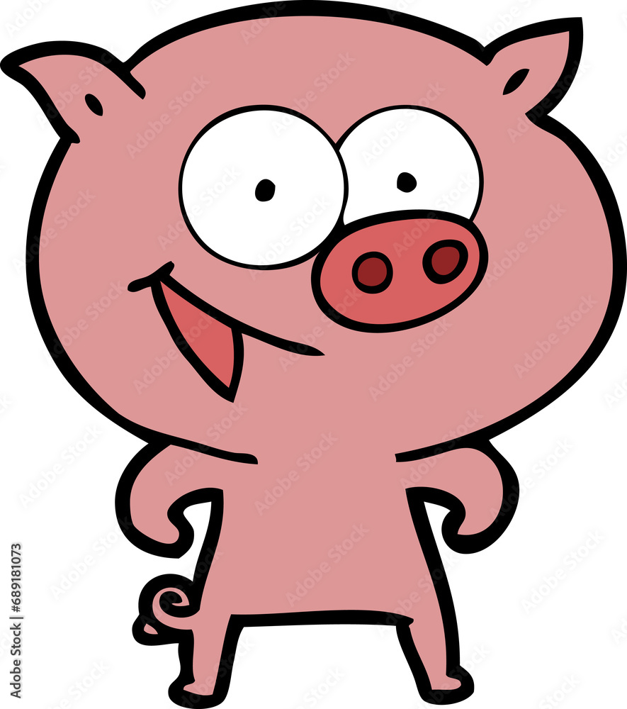 cheerful pig cartoon cheerful pig cartoon