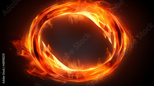 Mesmerizing Rotating Fire Rings: Dynamic Circle Flames Effect on Transparent Background - Abstract Motion Burning with Vibrant Heat and Energy.