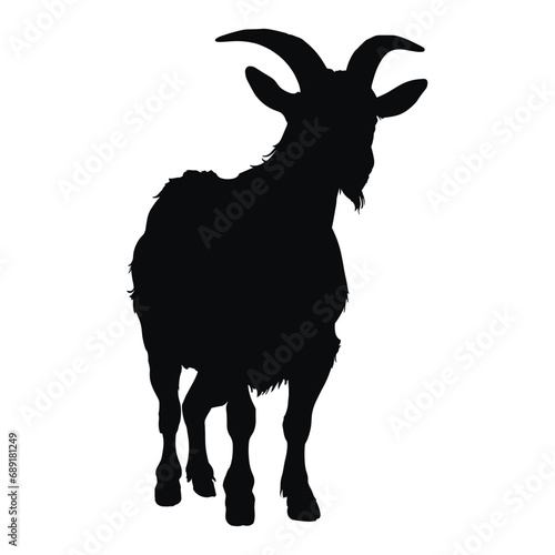silhouette of a goat on white