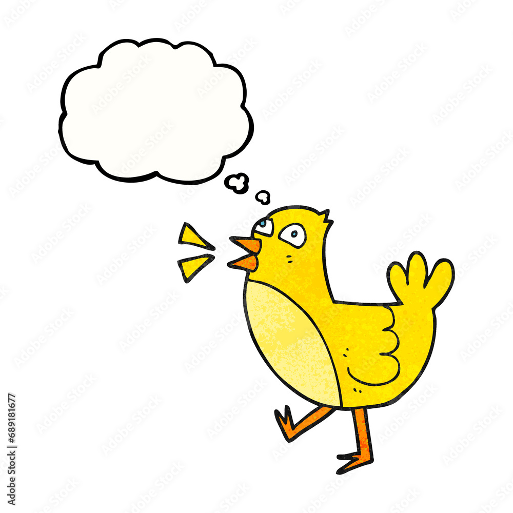 freehand drawn thought bubble textured cartoon bird freehand drawn thought bubble textured cartoon bird