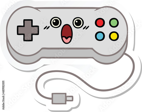 sticker of a cute cartoon game controller