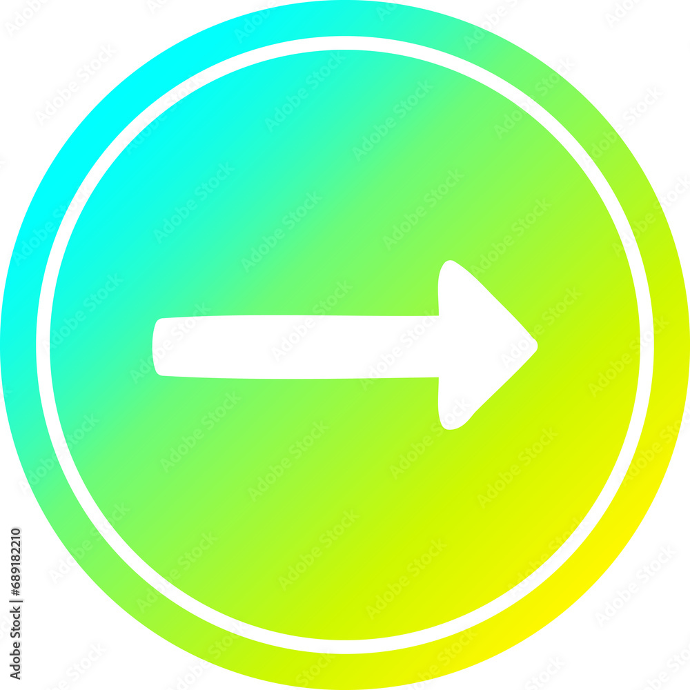 pointing arrow circular icon with cool gradient finish pointing arrow circular icon with cool gradient finish