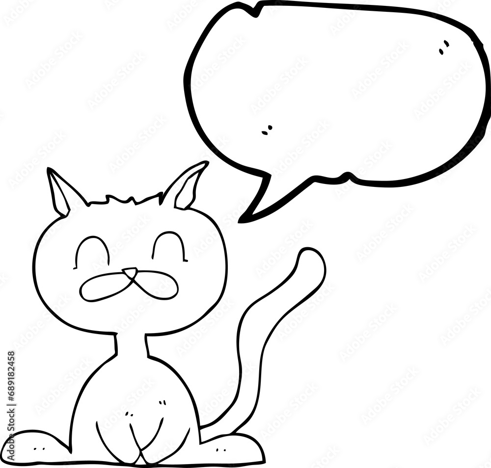 freehand drawn speech bubble cartoon cat freehand drawn speech bubble cartoon cat