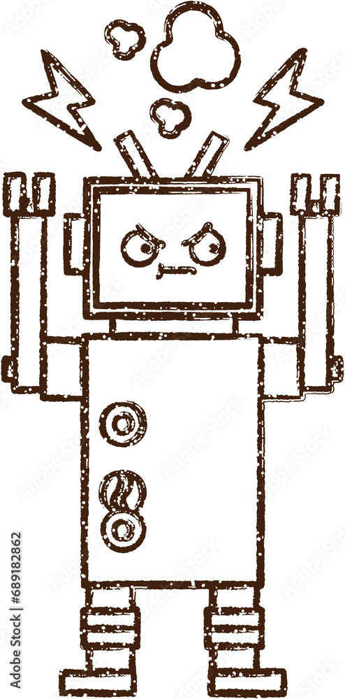 Robot Charcoal Drawing Robot Charcoal Drawing