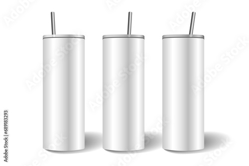 Skinny Tumbler Mockup. Vector illustrations