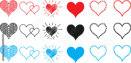 Bundle hearts love set icons and heart vector bundle free download