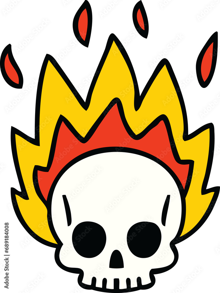 hand drawn quirky cartoon skull hand drawn quirky cartoon skull