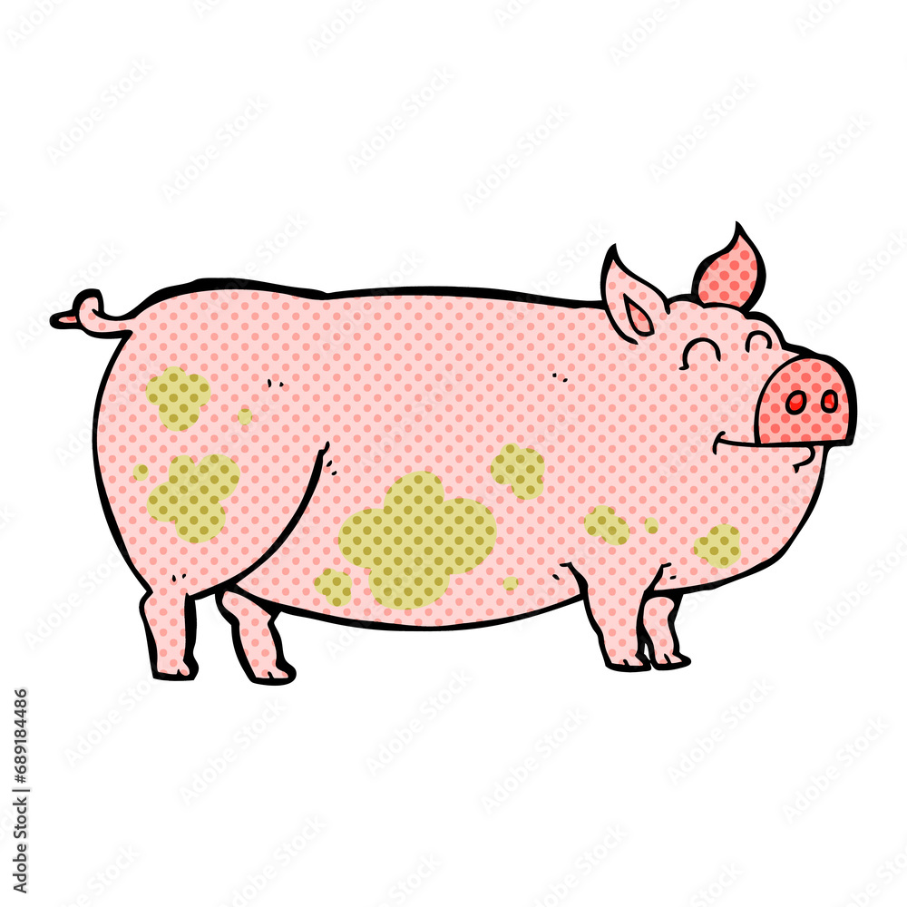 freehand drawn cartoon muddy pig freehand drawn cartoon muddy pig