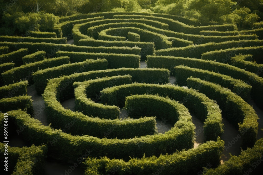 Maze Made Of Trees And Bush, Creating A Natural, Minimal Concept