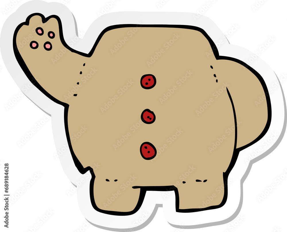 sticker of a cartoon teddy bear body sticker of a cartoon teddy bear body