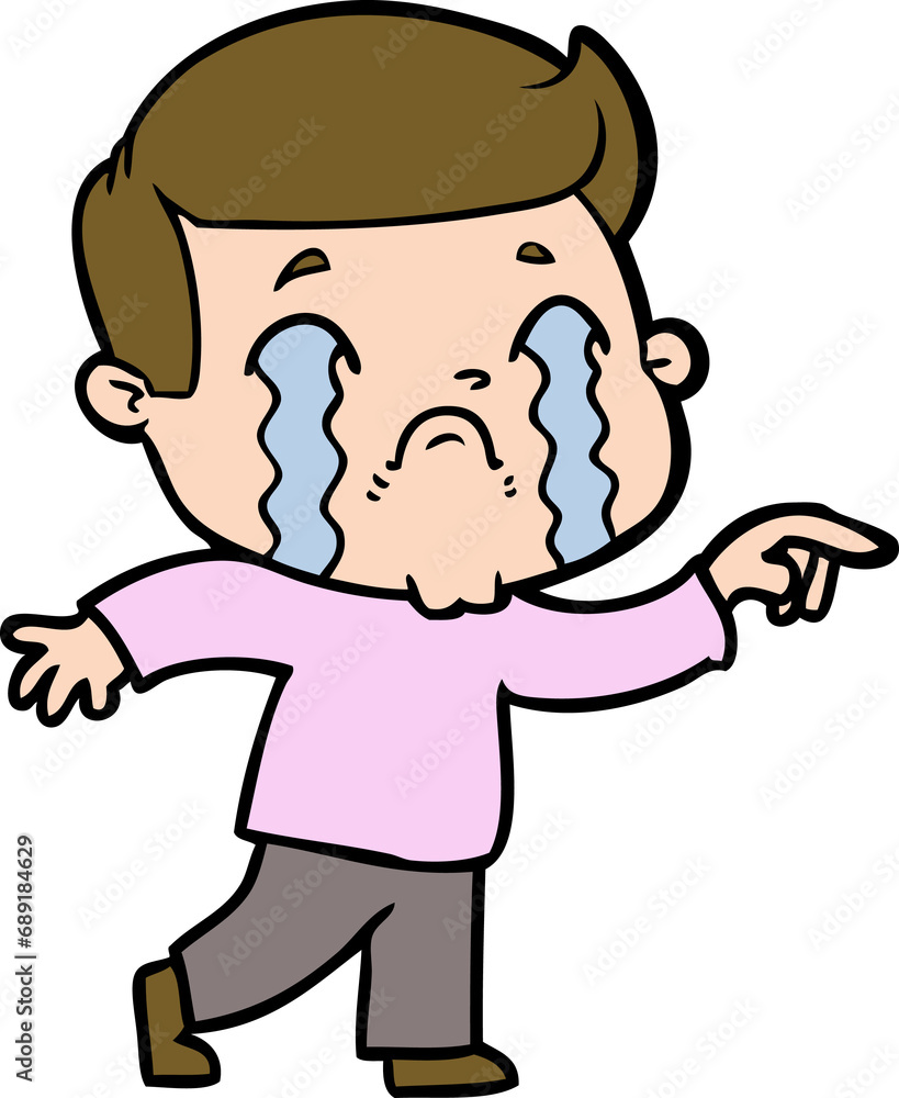 cartoon man crying