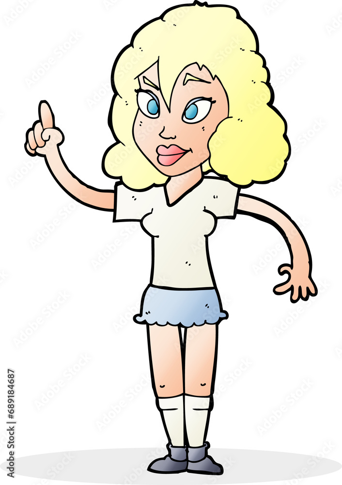 cartoon pretty woman with idea cartoon pretty woman with idea