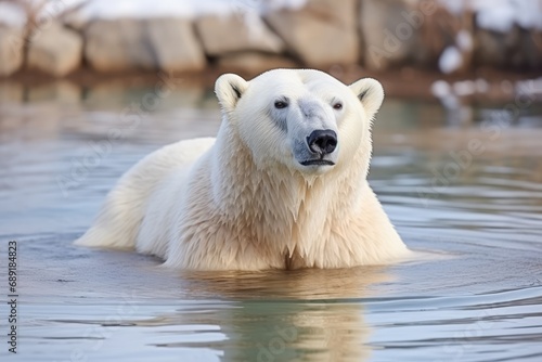 Portrait Of Polar Bear In Its Natural Habitat