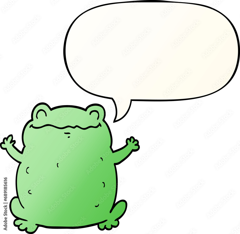 cartoon toad with speech bubble in smooth gradient style cartoon toad with speech bubble in smooth gradient style