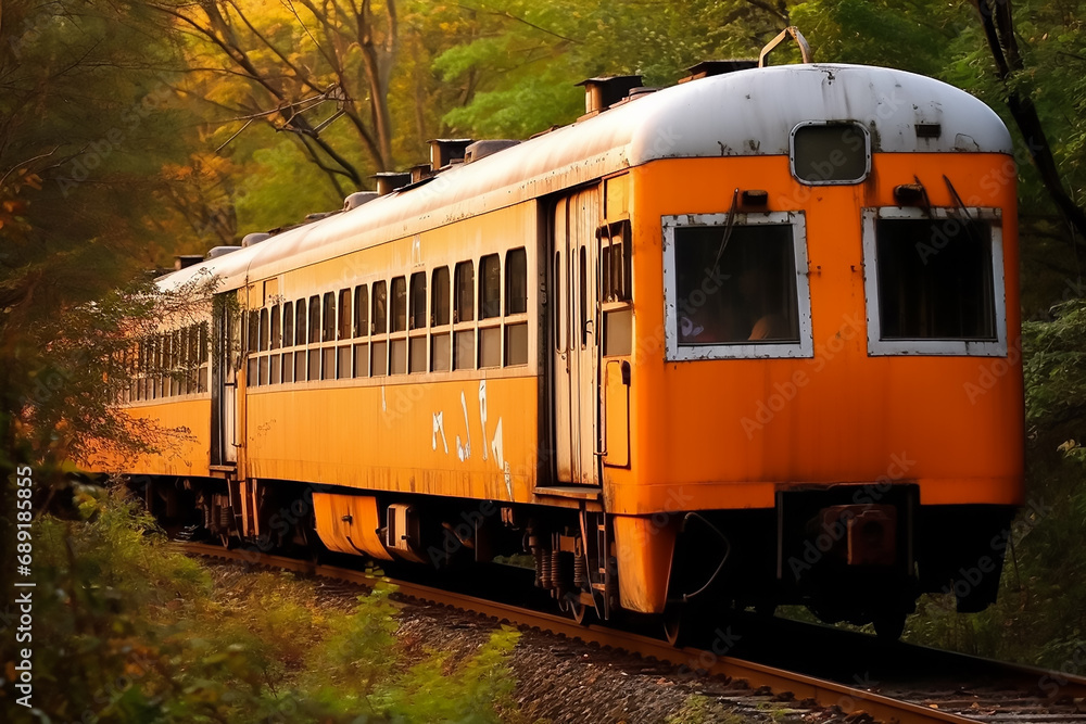 Beautiful orange train in India