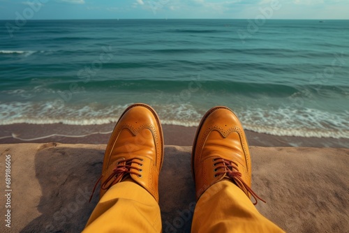 pair of shoes on the pier