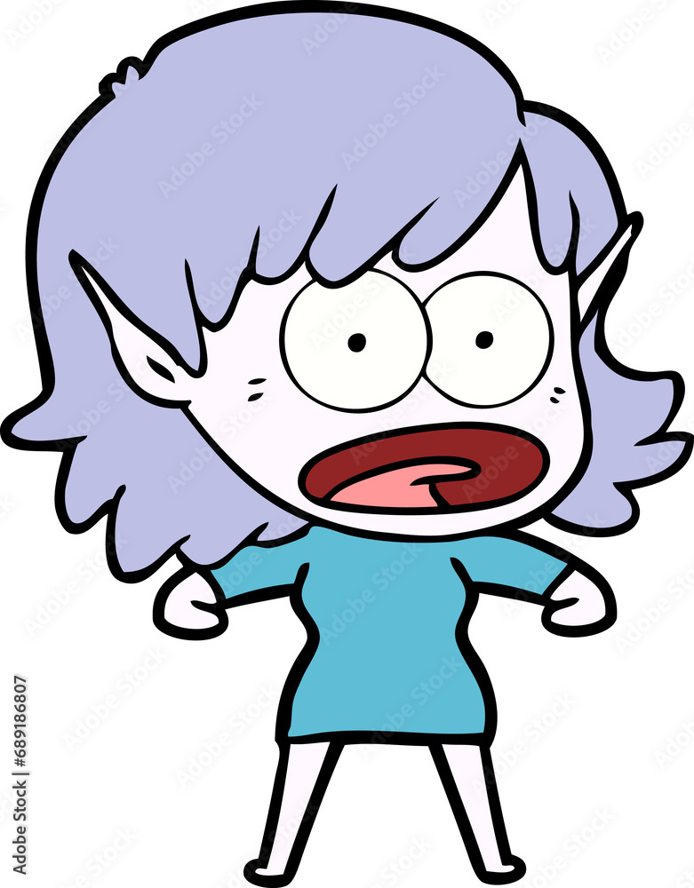 cartoon shocked elf girl cartoon shocked elf girl