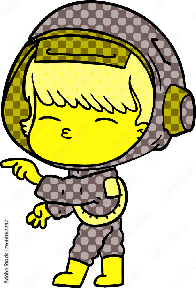 Obraz premium cartoon curious astronaut