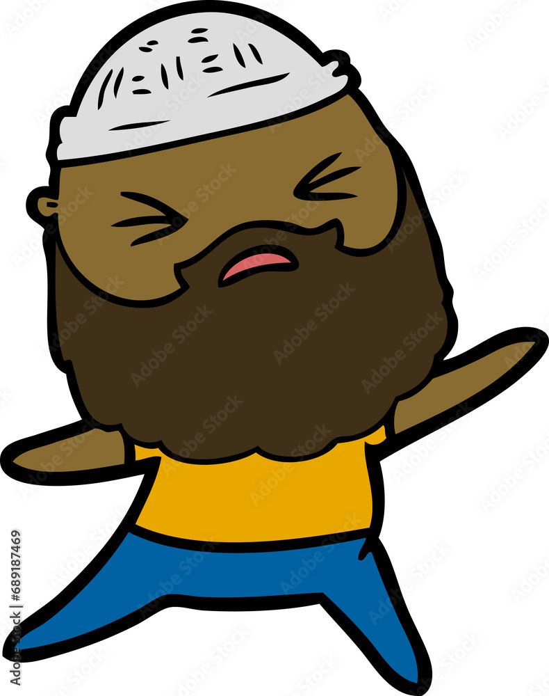 Naklejka premium cartoon man with beard