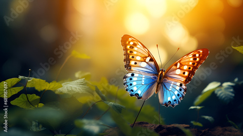 Enchanting 3D Monarch Butterfly Wallpaper.Butterfly Ballet.A Dance of Colors and Light.AI Generative 
