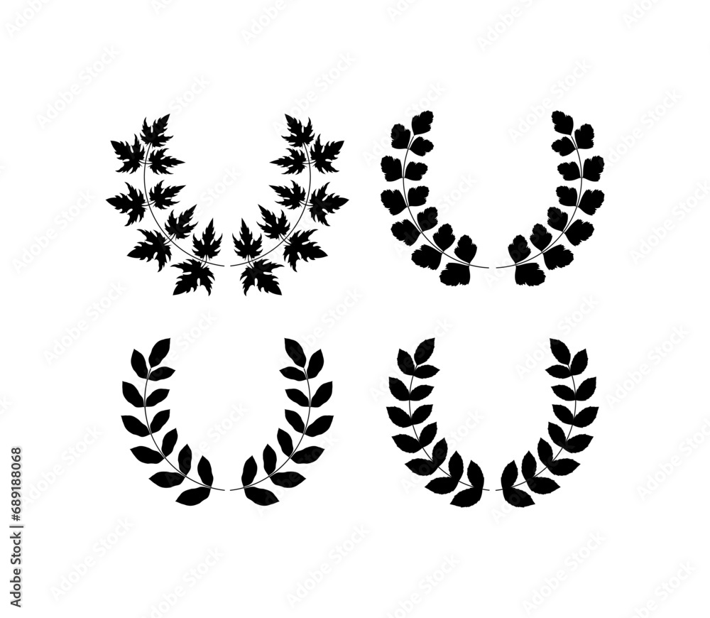 Award laurel wreath. Leaves victory frame. Floral branch border. Award laurel wreath. Leaves victory frame. Floral branch border.