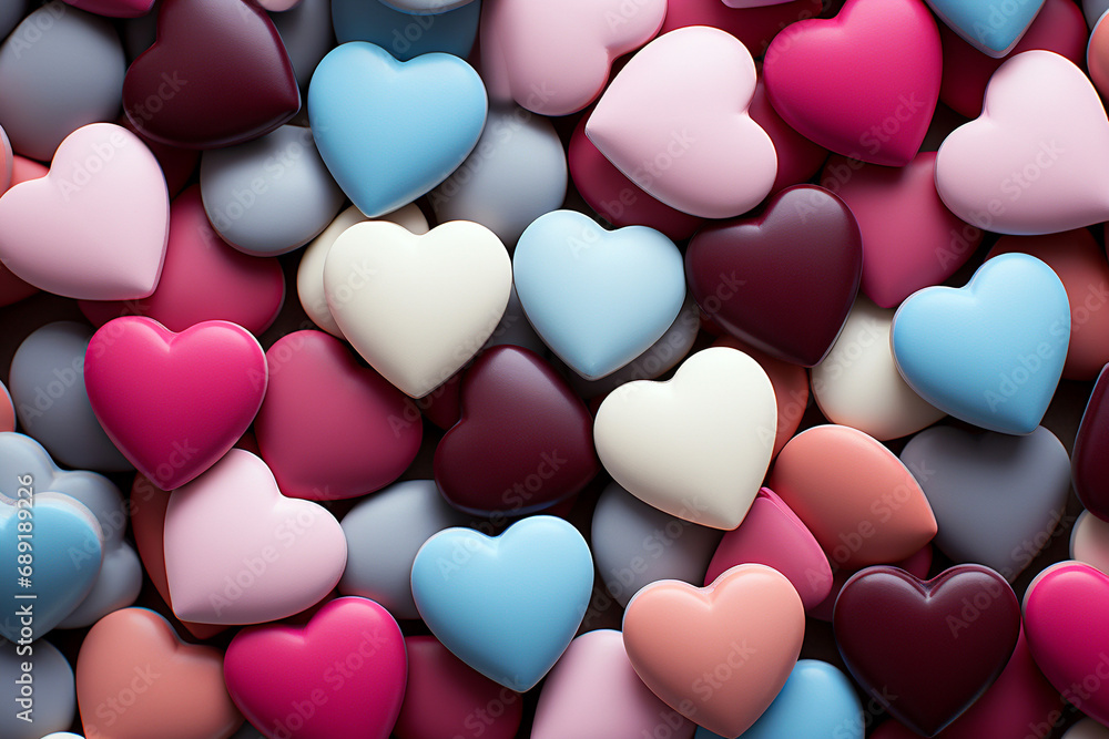 Colorful hearts background. Valentines day concept
