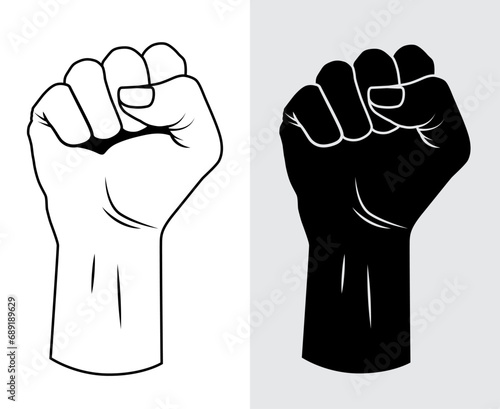 Collection of Fists (Outlined & Solid Color Version)