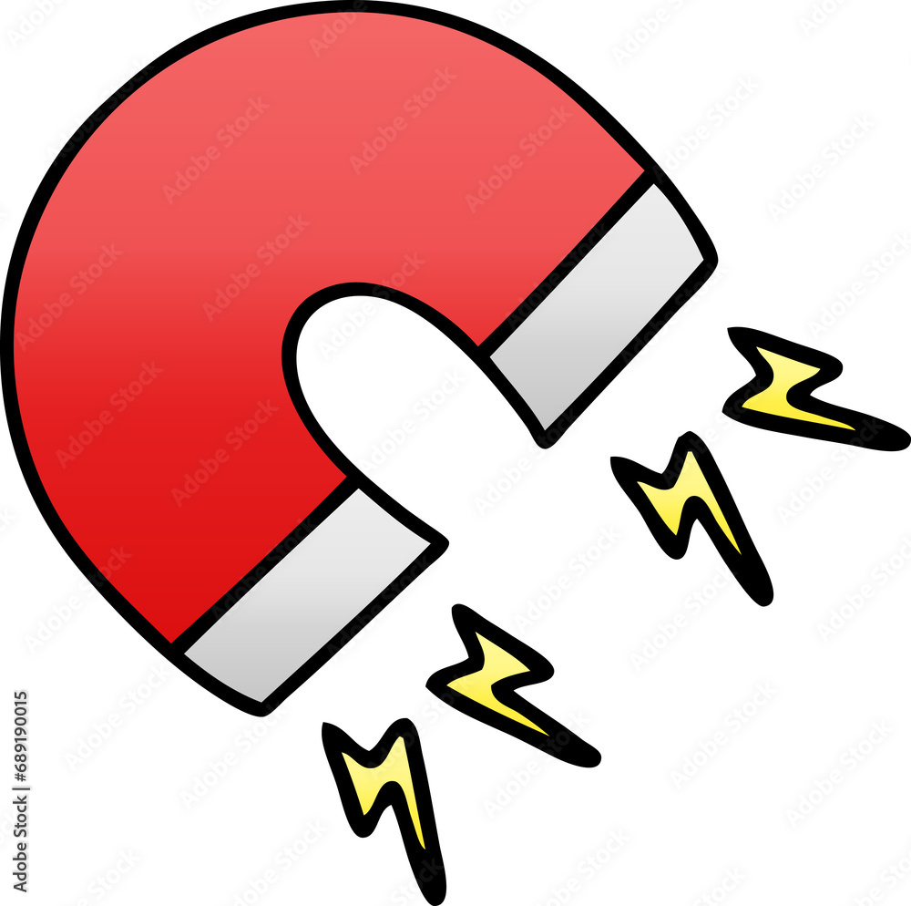 gradient shaded cartoon of a magnet gradient shaded cartoon of a magnet