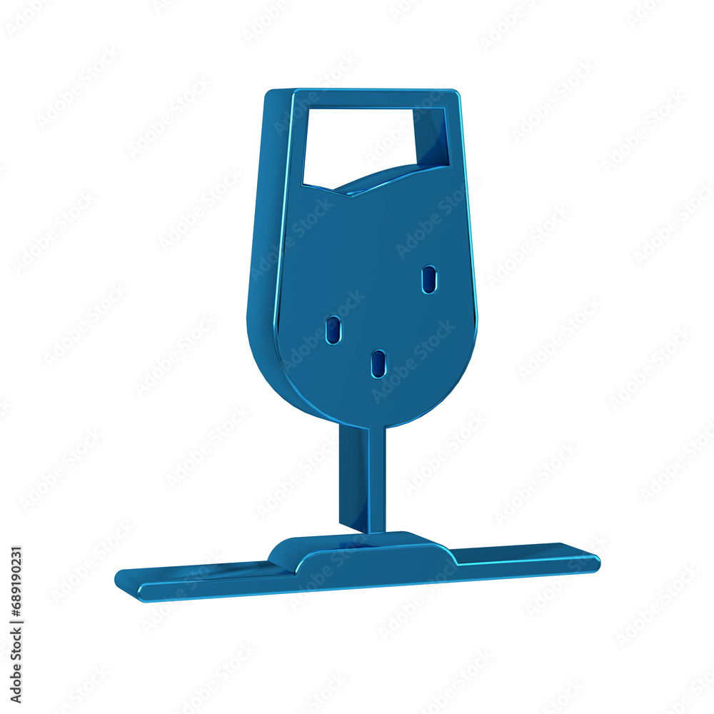 Blue Wine glass icon isolated on transparent background. Wineglass sign. Blue Wine glass icon isolated on transparent background. Wineglass sign.