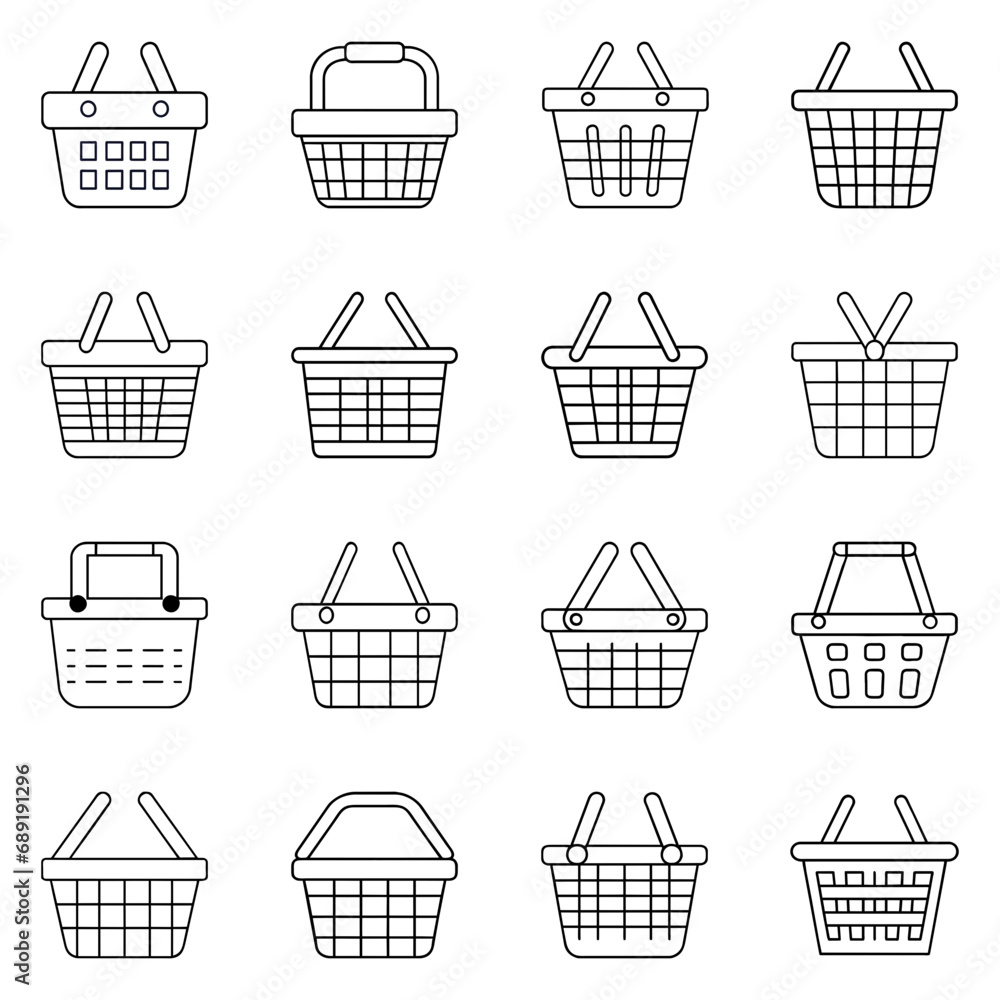 Set of basket icon. Pictogram vector design. Set of basket icon. Pictogram vector design.