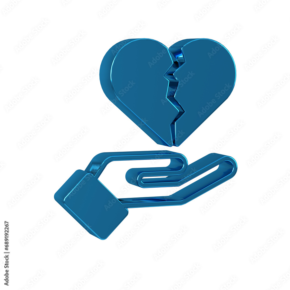 Blue Broken heart or divorce icon isolated on transparent background. Love symbol. Valentines day. Blue Broken heart or divorce icon isolated on transparent background. Love symbol. Valentines day.
