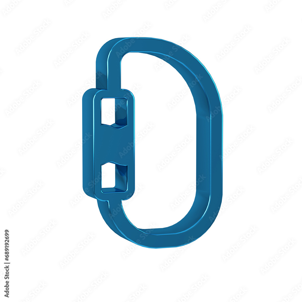 Blue Carabiner icon isolated on transparent background. Extreme sport. Sport equipment. Blue Carabiner icon isolated on transparent background. Extreme sport. Sport equipment.